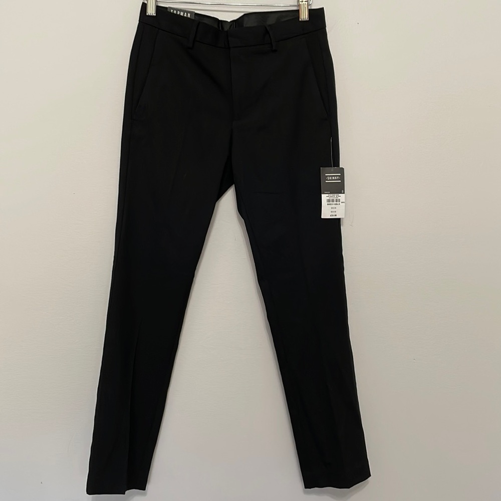 NWT Topman Extra Short Skinny Black Pants Size 26